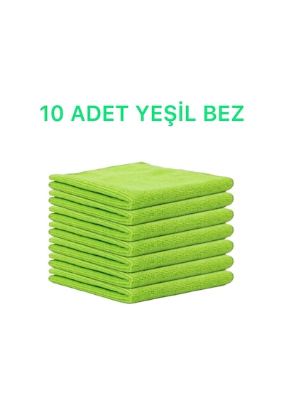 Mikrofiber Temizlik Bezi 10'lu 40x40 Mutfak Yer Banyo Temizleme Bezi Havlu Bez Yesil Renk Çok Renkli