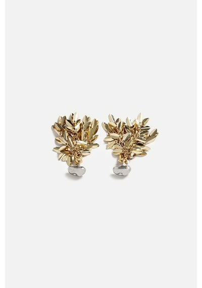 Sallantılı Detaylı Küpe Gold 60342260