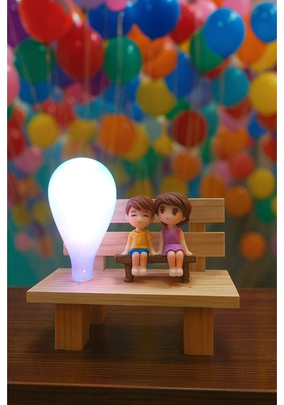 Ahşap Cam Balonlu Sevgiliye Hediye 12x8 Cm Yılbaşı Hediyesi -