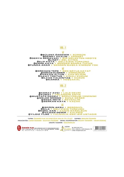 Bülent Özdemir, Çeşitli Sanatçılar - Bülent Özdemir Şarkıları Vol. 1 - 2 - Plak