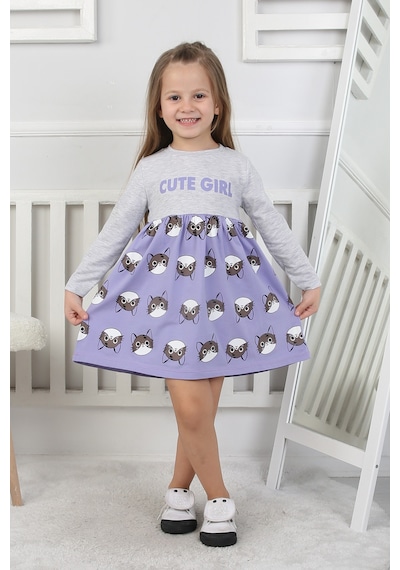 Kız Çocuk Elbise Cute Girl Lila