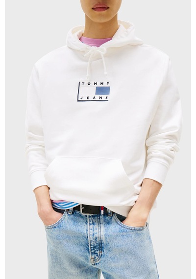 Tommy Jeans Erkek Sweat Dm0dm21623 Ybl Beyaz Beyaz