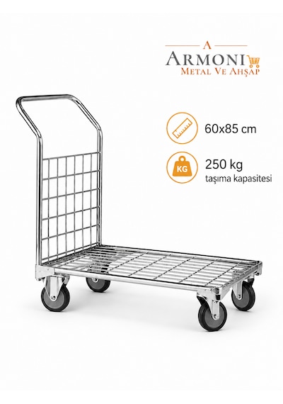 Armoni Metal Yük Taşıma Arabası-koli Paket Taşıma 60x85 Cm