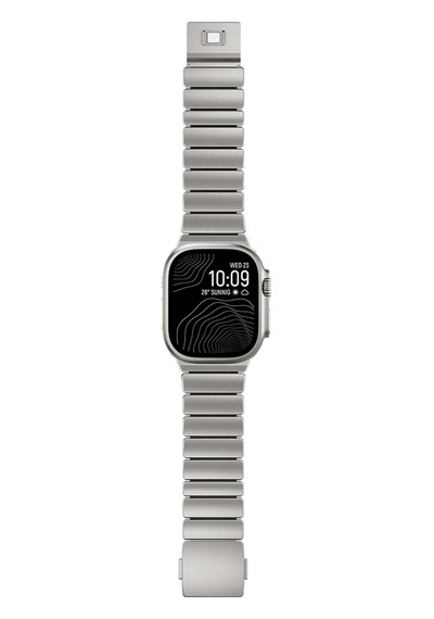 Apple Uyumlu Watch  Ultra 49mm Zore Krd-152 Titanyum Silikon Kordon
