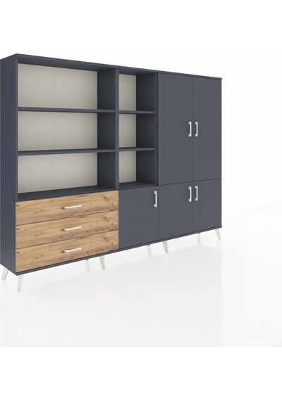 Arges Dolap 11 Raflı 3 Çekmeceli 5 Kapaklı 220x30x163 Antrasit-an Antrasit-antrasit/çam Arges Dolap 11 Raflı 3 Çekmeceli 5 Kapaklı 220x30x163 Antrasit-an Antrasit-antrasit/çam