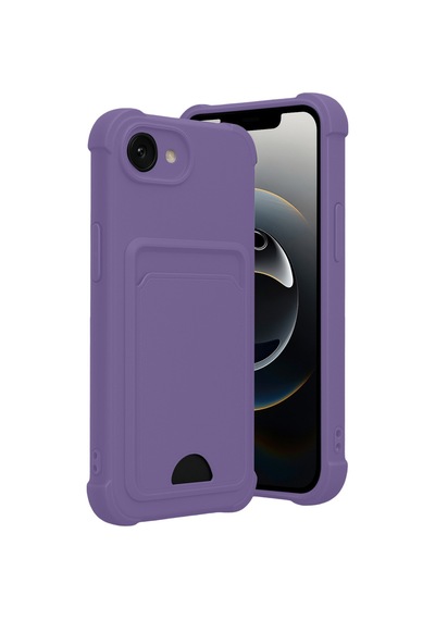 Apple iPhone  Uyumlu,  16e Kelvin Kartvizitli Silikon - Lila