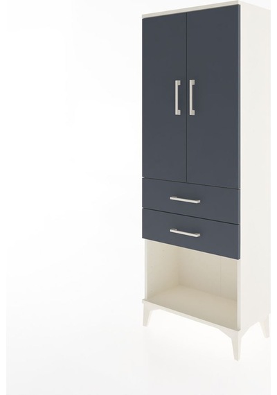 Arges Dolap Tek Raflı 2 Çekmeceli Tek Askılı 60x30x163 Aytaşı-antrasit Aytası