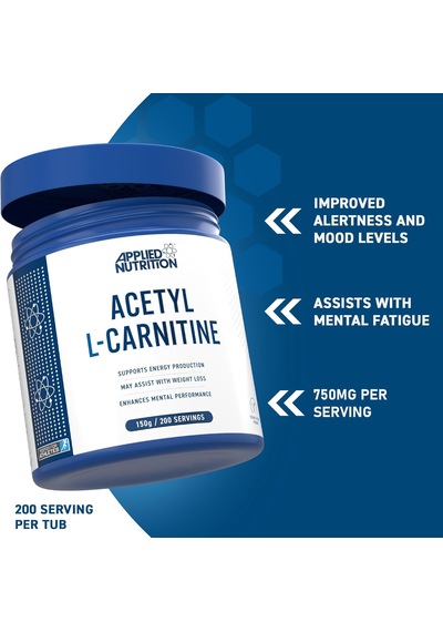 Applied Nutrition L-carnitine Carnitine Brain High Strength Energy Boost & Weight Management 200 Servis Aromasız