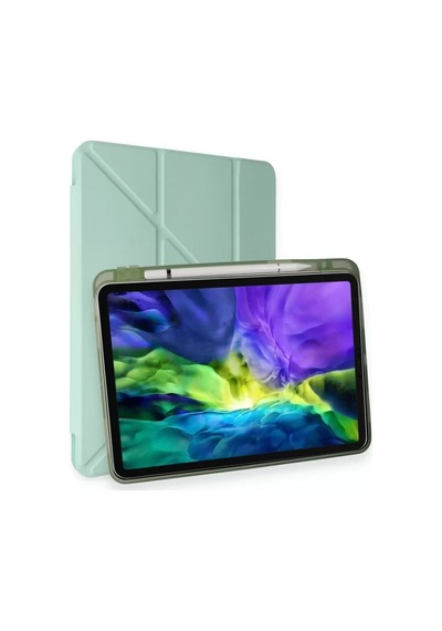 Newface Apple İpad Pro 11 2024 Kılıf Kalemlikli Mars Tablet Kılıfı - Açık Yeşil