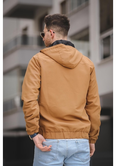 Oksit Antonin Bel Ve Kol Lastikli Slim Fit Erkek Mevsimlik Mont Yağmurluk 001