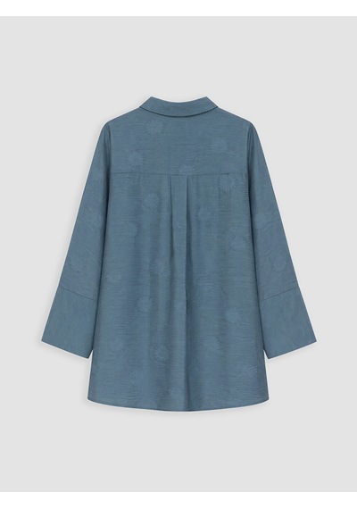 LC Waikiki Lc Waıkıkı Petrol Desenli Oversize Kadın Gömlek Tunik