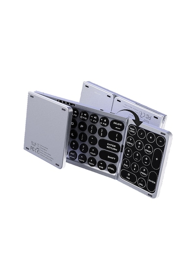 Lenyes Wk110 Num Touch Pad Özellikli Katlanabilir Bluetooth Bağlantılı Kablosuz Klavye Siyah