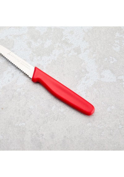 Aryıldız Solo Tırtıklı Sebze Bıçağı Kırmızı 10 Cm Renkli