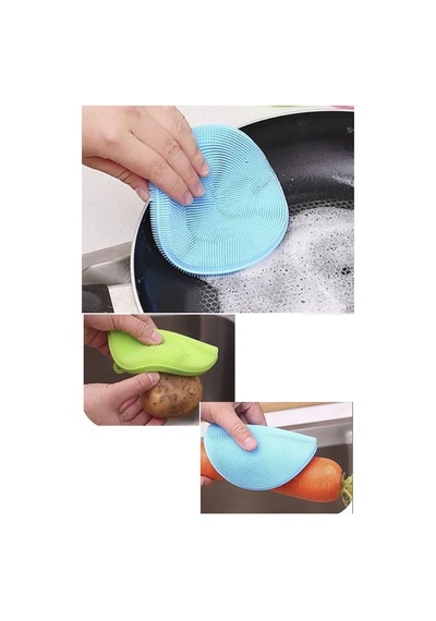 Silikon Bulaşık Yıkama Fırçası Lavabo Tezgah Temizleme Süngeri Tükenmeyen