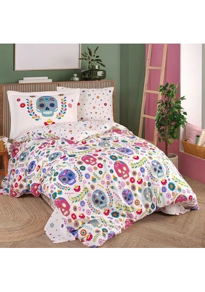 Bay Tek Kişilik Poplin Nevresim Takımı Alice Fuşya Najmaddin Standart