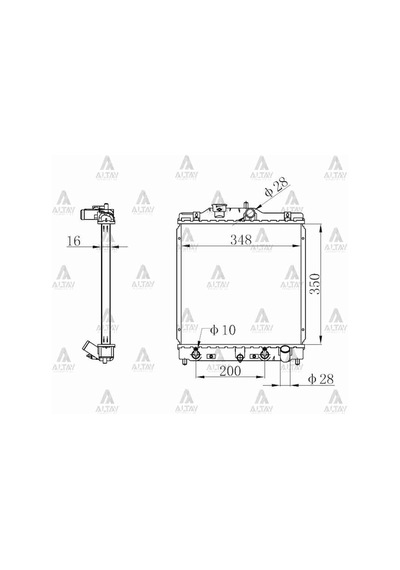 Bzt Honda Cıvıc 1992-2000 Su Radyatörü 16mm A-t Hrv 1999-2015 Brazıng 19010-p03-901