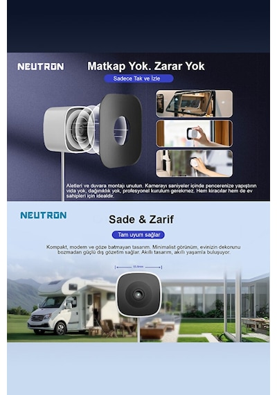 Neutron Ntl-ıp15gs-3mp Full Hd Gece Görüşlü Wi-fi Pencere Kamerası