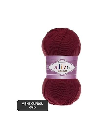 Cotton Gold Amigurumi Ipi 100 Gr El Örgü Ipi Renk Kod-vişne Çürüğü-390-punch Ipi Pamuk+akrilik