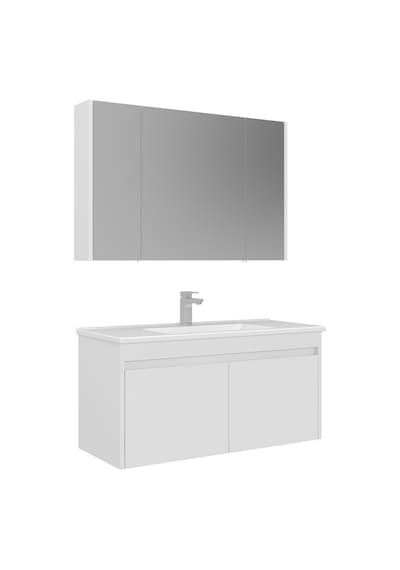 Orka Arno 100 Cm Parlak Beyaz Kapaklı Banyo Dolabı Alt Modül Lavabo Beyaz