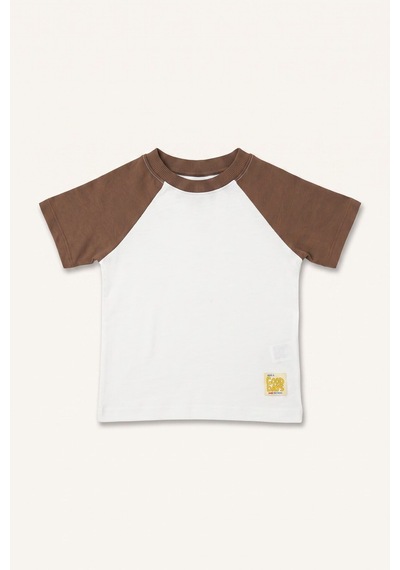 Defacto Regular Fit Raglan Kısa Kollu Arma Detaylı Tişört Erkek Bebek I6551a526hser105 Ekru-er105