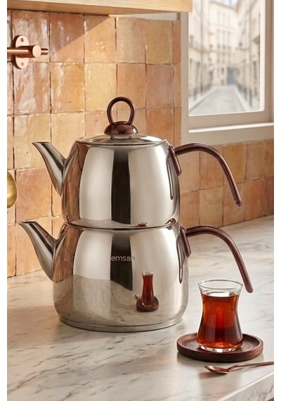 Emsan Teatanyum Midi İndüksiyon Tabanlı Çaydanlık Takımı 1.0-1.8 Lt Bronz