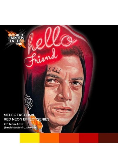 Melek Neon Effect Series Red 6'lı Set - World Famous Ink Dövme Boyası - 1oz/30ml