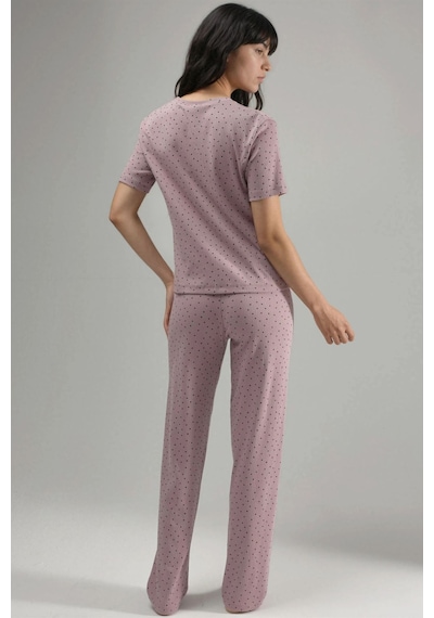 Hiccup %100 Pamuk Kısa Kollu Pijama Takımı Ellie Collection Lila Mor