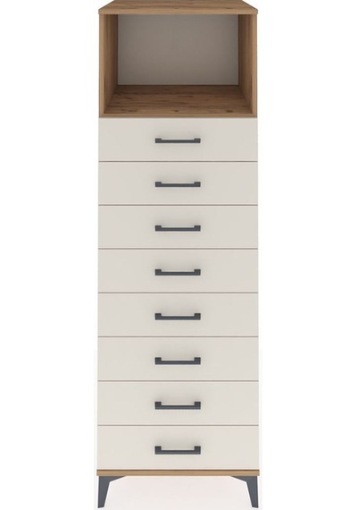 Kronos Dolap Tek Raflı 8 Çekmeceli 60x59x182 Çam-aytaşı Atlas Çam