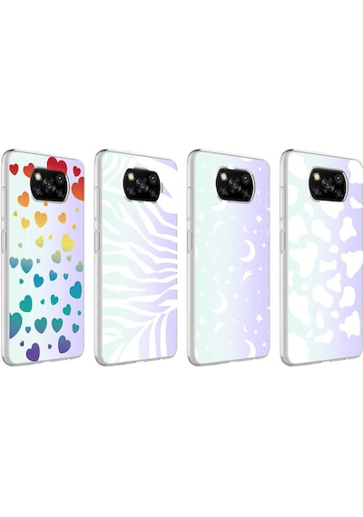 Xiaomi Poco X3 Kılıf Zore M-blue Desenli Kapak Cow No2