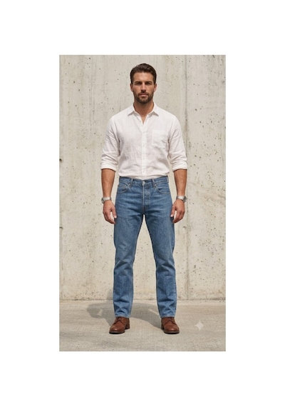 Levi's 501 Original Fit Premium Denim Erkek Klasik Kot Pantolon--3306 Kot Mavi