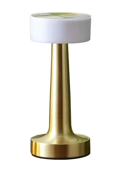 Kablosuz Masa Lambası Gold Kare Tasarım Type C Şarjlı Sarı
