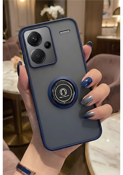Xiaomi Redmi Note 13 Pro Plus İçin Kamera Korumalı Yüzüklü Kılıf - Leke Tutmaz Mat Ve Dayanıklı Yapı