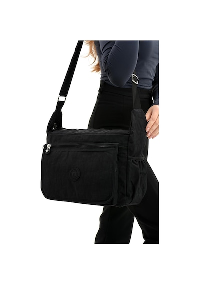 Çapraz Askılı Ultra Hafif Çok Cepli Bayan Omuz Çantası Siyah Model: 571-6b - Siyah
