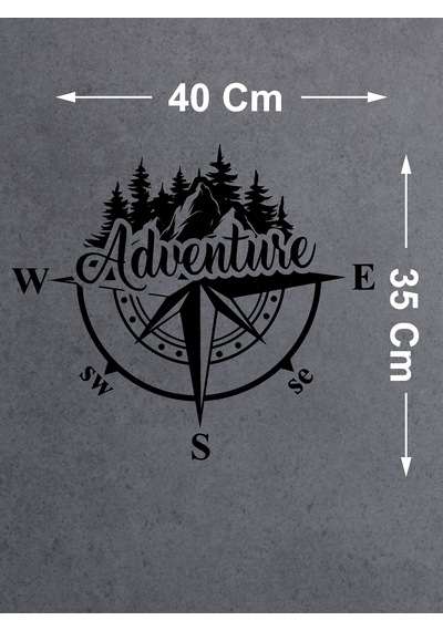 Pusula Ve Macera Sticker - Adventure 4x4 Off Road Pickup Sticker - Araba Oto Karavan Sticker - 00302 40x35 Cm