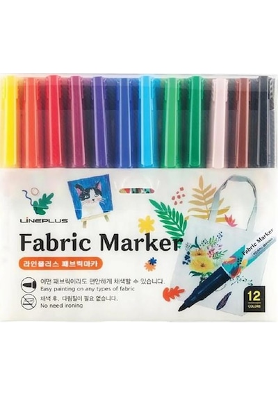 Tekstil Kumaş Kalemi Markörü 12 Li Keçeli Kalem Fabric Marker Tekstil Markörü 12 Renk 1 Paket