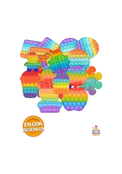 Gökkuşağı Renkli Pop It Fidget Oyuncak Eğlenceli Duyusal Oyun