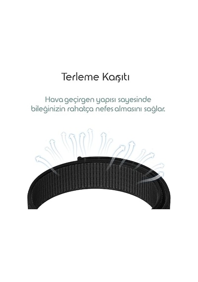 Samsung Galaxy Fit 3 İle Uyumlu Hasırlı Kumaş Kordon Terleme Yapmayan Cildi Tahriş Etmeyen Nefes Alabilir Yapılı
