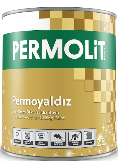 Permolit Altın Gold Renk Yaldız Boya 0,125 Ml Soba,egzoz,baca