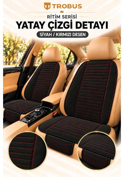 Trobus Ritim Hyundai H100 1994-2012 Baby Face 5'li Koltuk Minderi Siyah Kırmızı Desen