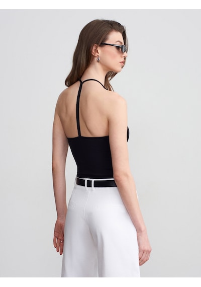 Dilvin 21051 Halter Yaka Askılı Top-siyah