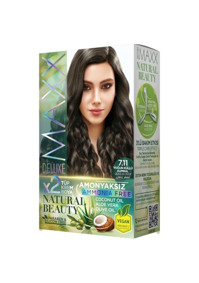 Natural Beauty Amonyaksız Set Saç Boyası 7.11 Yoğun Küllü Kumral