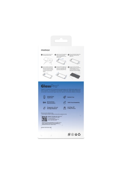 Momax GlassPro+ Anti-Spy HD Apple Uyumlu iPhone 16 Plus Tempered Glass Ekran Koruyucu