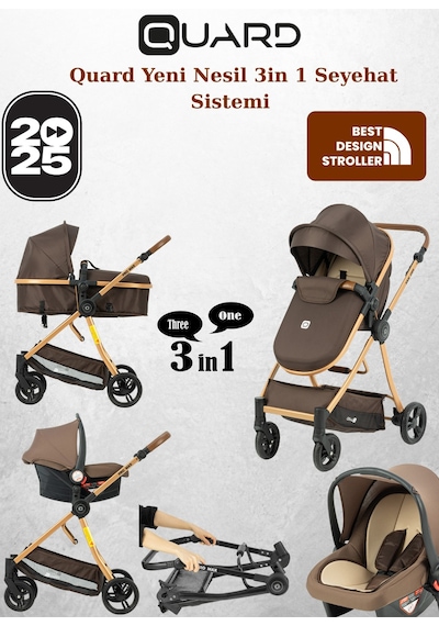 Quard Promax Travel Sistem Bebek Arabası Kahverengi