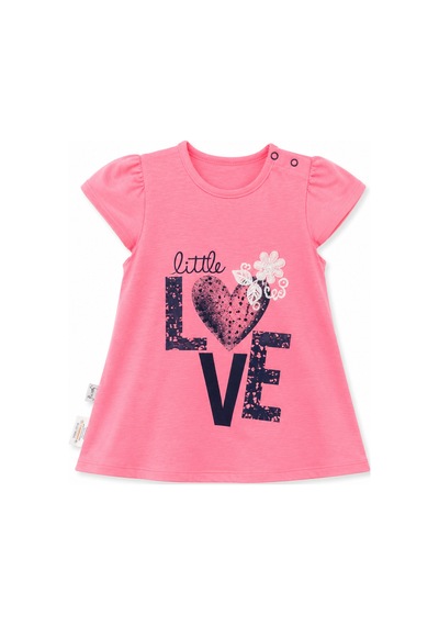 Babyhola Little Love %100 Pamuk Penye Kız Çocuk Yazlık Elbise 229199 Pembe