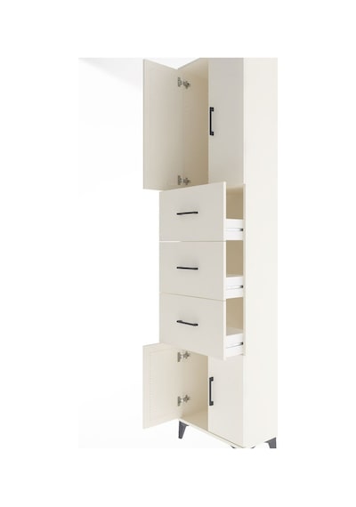 Arges Dolap Tek Raflı 3 Çekmeceli 4 Kapaklı 60x30x243 Aytaşı-... Aytaşı