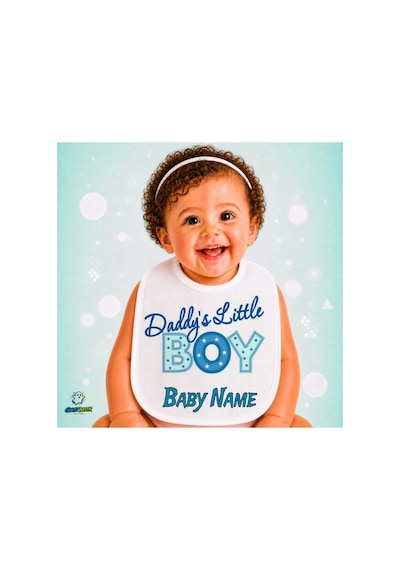 Kişiye Özel Babasının Küçüğü Keten Bebek Mama Önlüğü Yumuşak - Emici - Yıkanabilir - Özel Tasarım P071 Çok Renkli