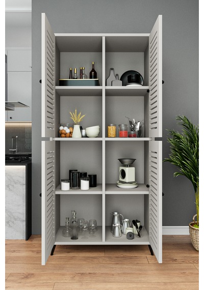 Enwood Deneb Mdf Kum Taşı Rengi 4 Kapaklı Panjur Kapak Ahşap Aya