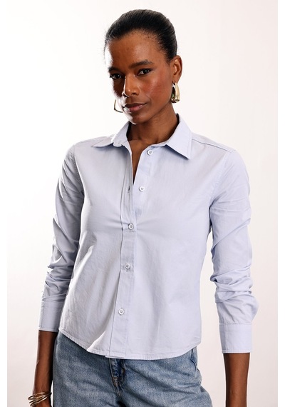5in1Canpolat Mavi Slim Fit Gömlek 17449 Mavi