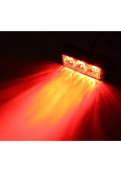 Araba Kamyon 3 Led Kırmızı Acil Flaş Uyarı Işığı 12-24v