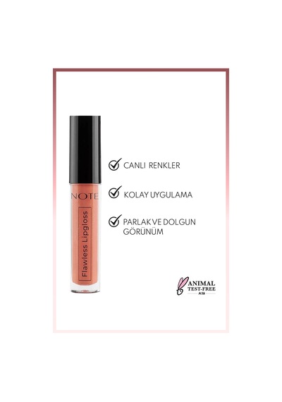 Note Cosmetique Flawless Lipgloss Nemlendirici Dudak Parlatıcısı - 05 Sweet And Sour - Turuncu